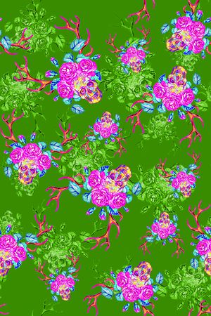 手绘花卉印花华亿平台图片