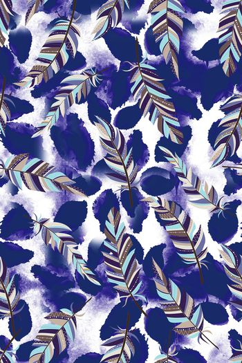 羽毛印花华亿平台图片