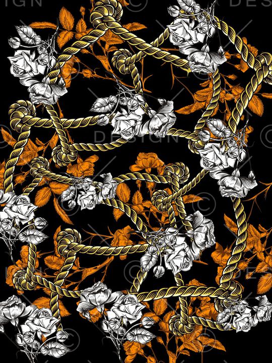 手绘花卉印花华亿平台图片