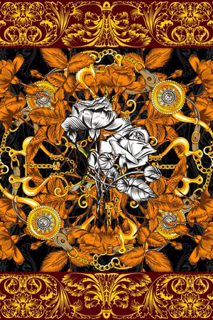 手绘花卉印花华亿平台图片