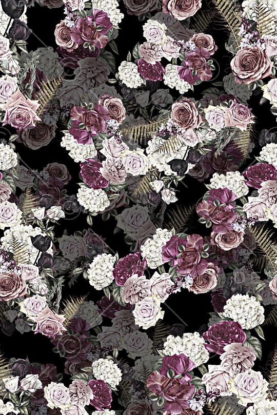 手绘花卉印花华亿平台图片