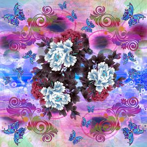 牡丹印花华亿平台图片