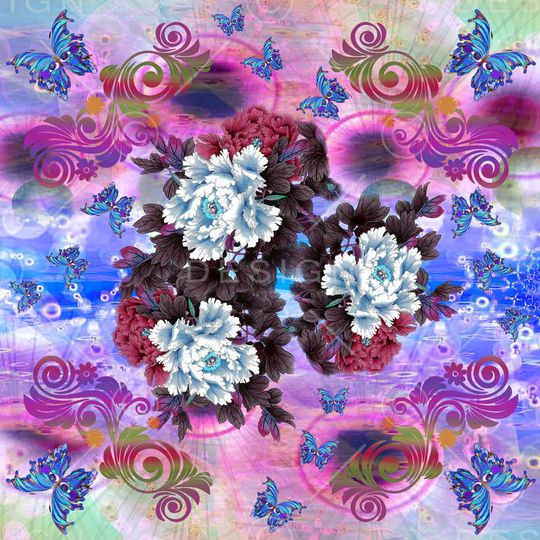 牡丹印花华亿平台图片