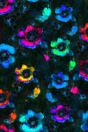 抽象花卉印花华亿平台图片