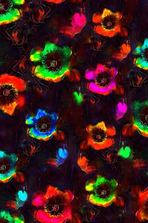 抽象花卉印花华亿平台图片