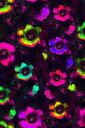 抽象花卉印花华亿平台图片