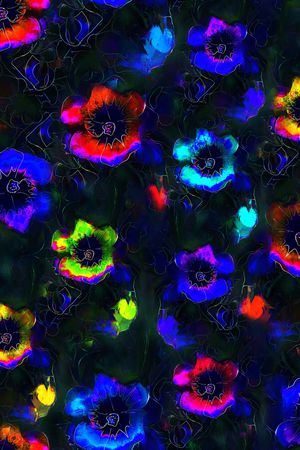 抽象花卉印花华亿平台图片