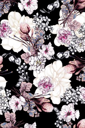 朦胧花卉印花华亿平台图片