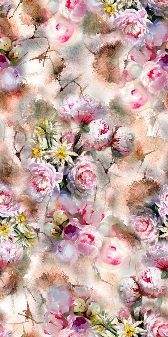 朦胧花卉印花华亿平台图片