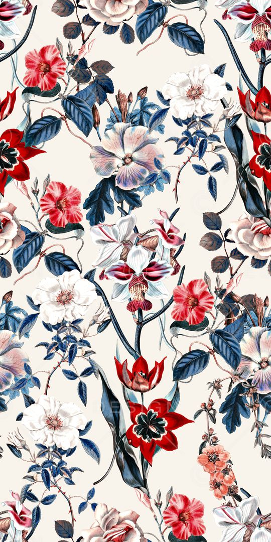 手绘花卉印花华亿平台图片