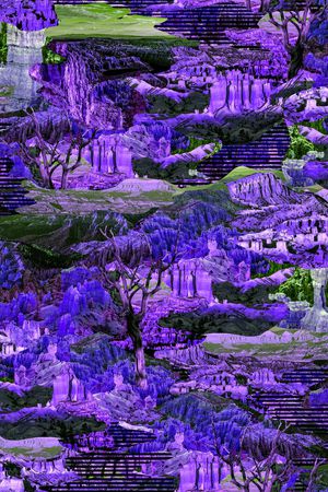 风景景观印花华亿平台图片