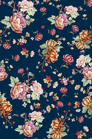 菊花印花华亿平台图片