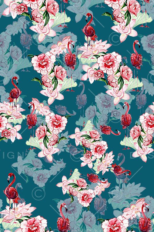 水彩花卉印花华亿平台图片