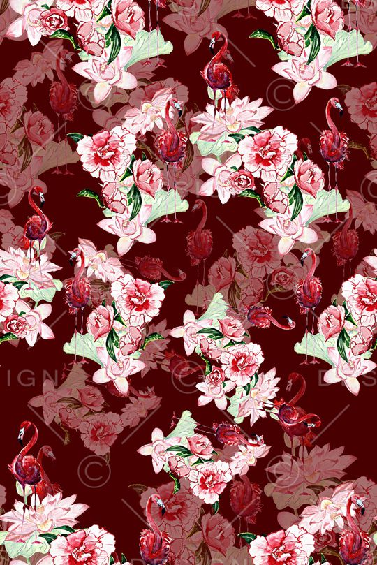 水彩花卉印花华亿平台图片