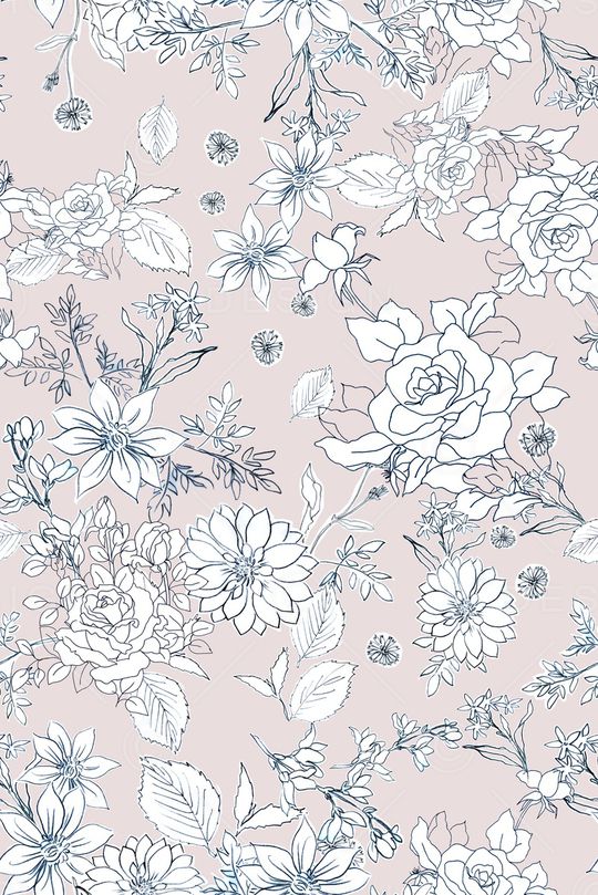 线条花卉印花华亿平台图片