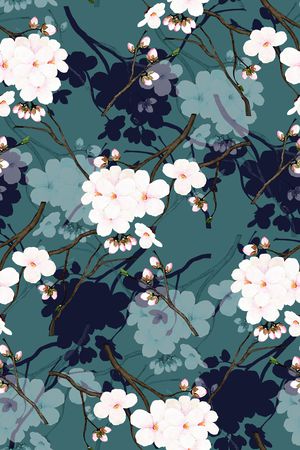 水彩花卉印花华亿平台图片