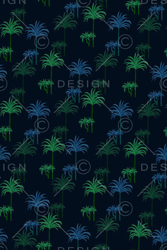 椰子树印花华亿平台图片