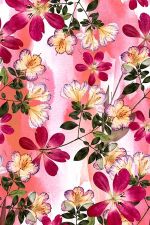 清爽底花卉印花华亿平台图片