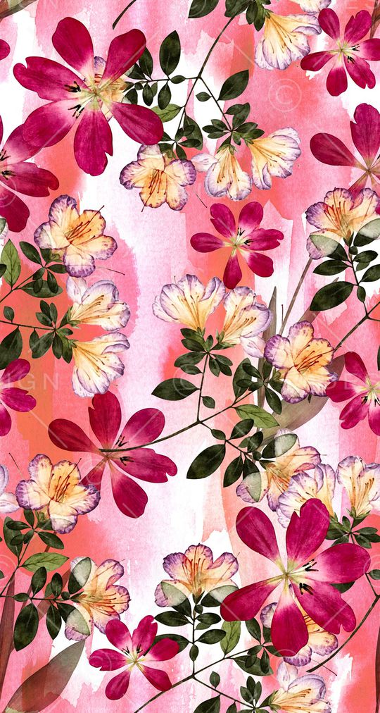 清爽底花卉印花华亿平台图片