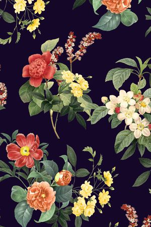 手绘花卉印花华亿平台图片