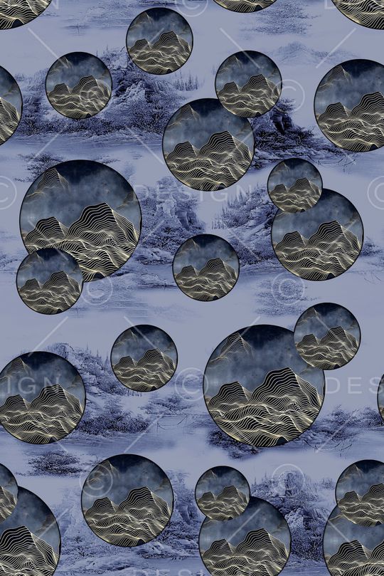 波浪纹印花华亿平台图片