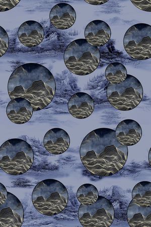 波浪纹印花华亿平台图片