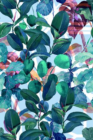 tropical leaves印花华亿平台图片