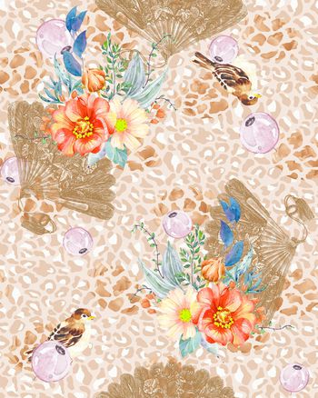 1096813-扇子玫瑰斑纹水泡