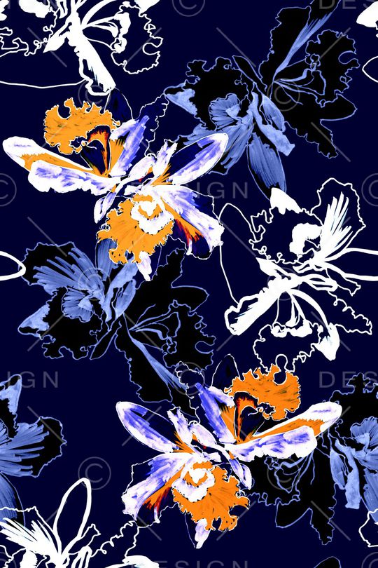 线条花卉印花华亿平台图片