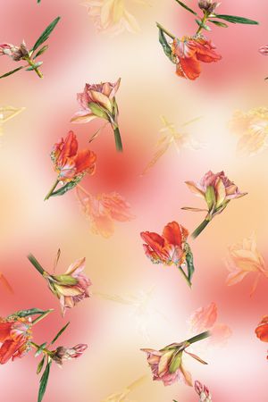 水彩花卉印花华亿平台图片