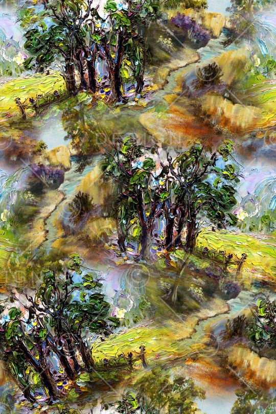 风景景观印花华亿平台图片