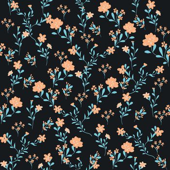 1097142-黑底橙花