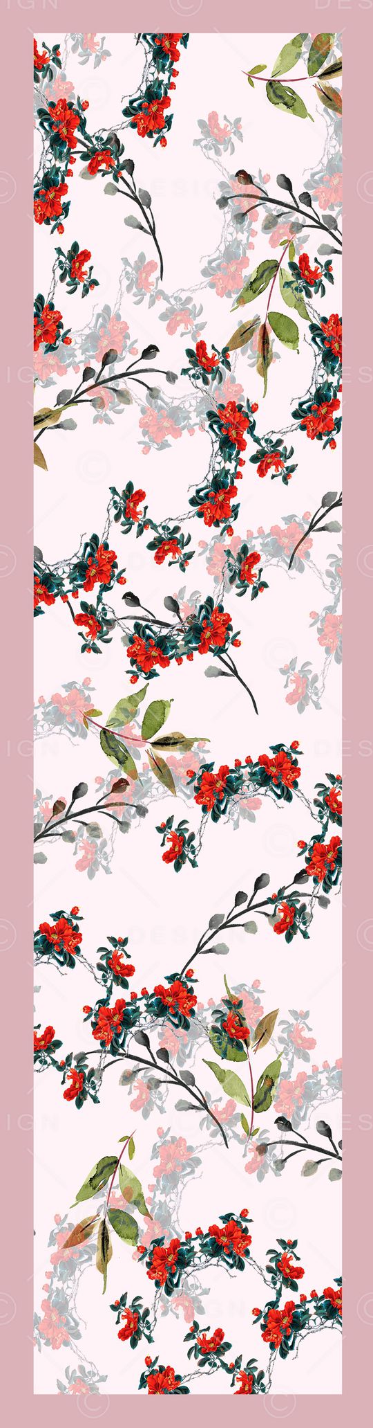 手绘花卉印花华亿平台图片