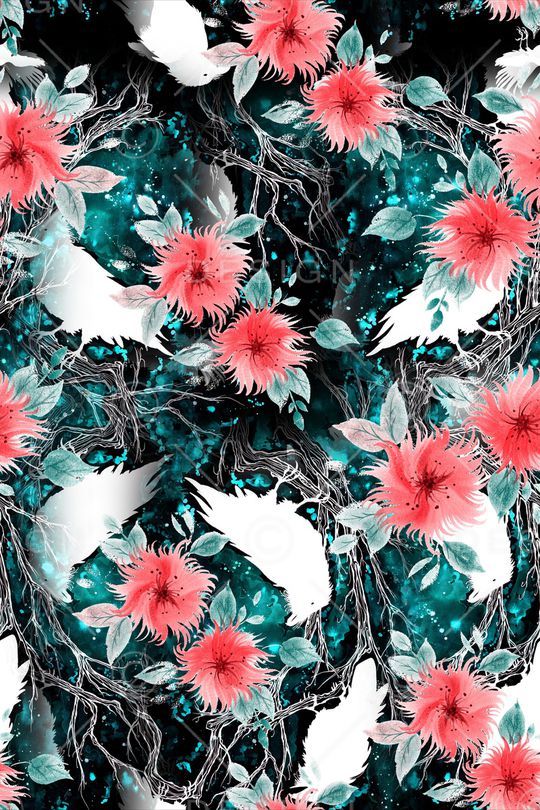 花卉印花华亿平台图片