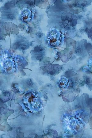 褪色花卉印花华亿平台图片