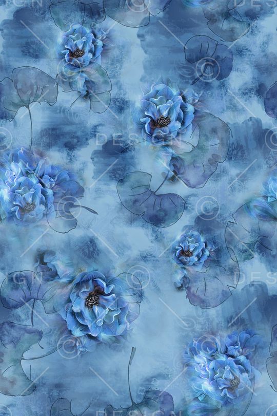 褪色花卉印花华亿平台图片