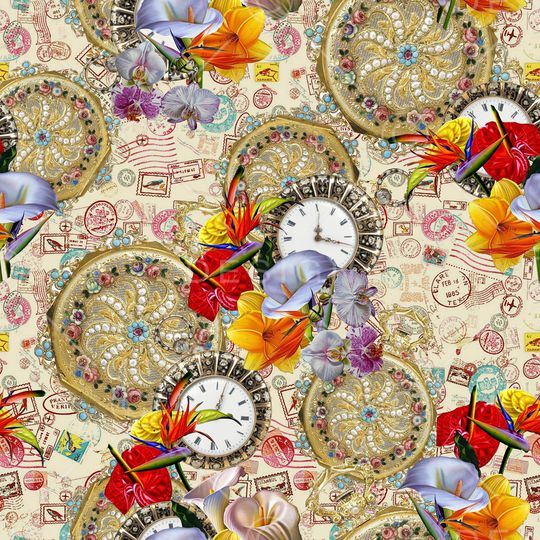 花卉印花华亿平台图片