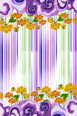 线条花卉印花华亿平台图片