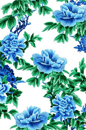 牡丹印花华亿平台图片