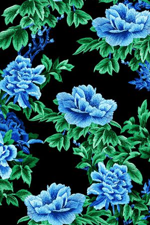 牡丹印花华亿平台图片