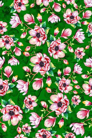 玉兰花印花华亿平台图片