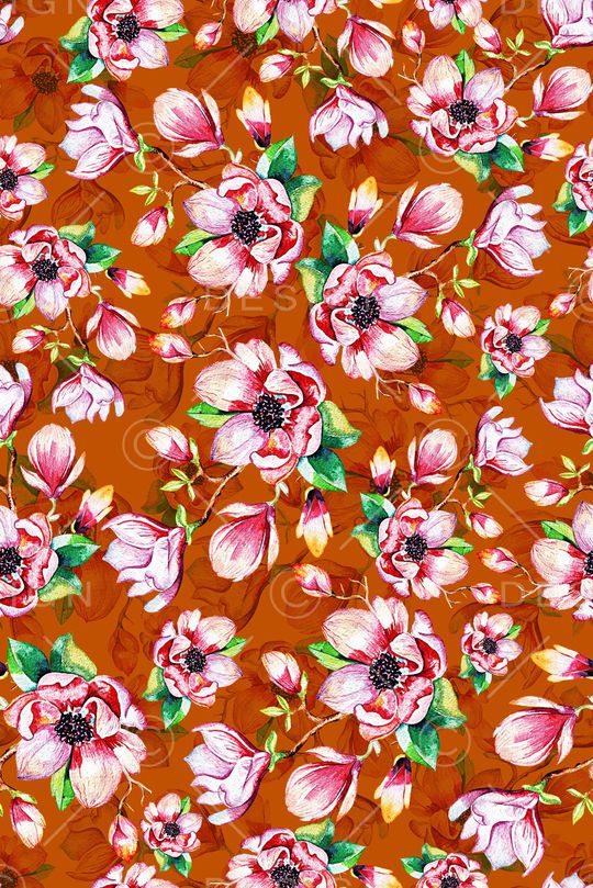 玉兰花印花华亿平台图片