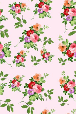 褪色花卉印花华亿平台图片