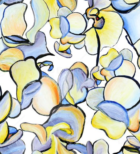 抽象花卉印花华亿平台图片