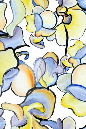 抽象花卉印花华亿平台图片