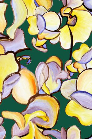 抽象花卉印花华亿平台图片