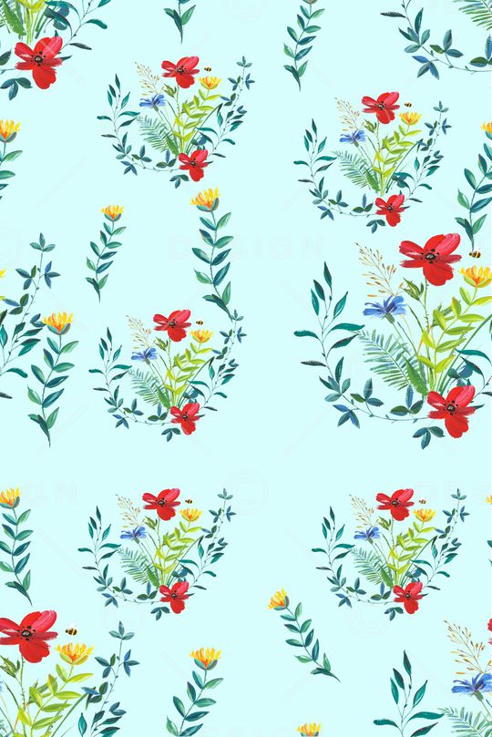 褪色花卉印花华亿平台图片