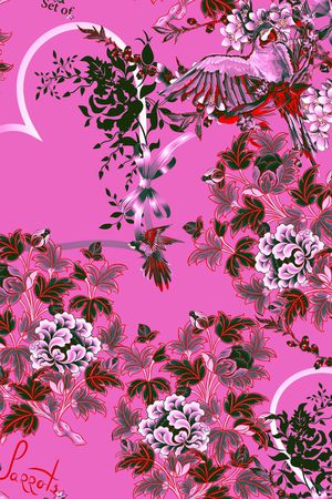 褪色花卉印花华亿平台图片