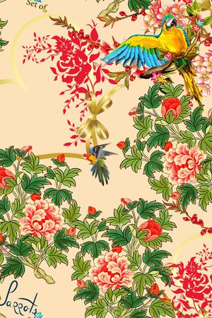 褪色花卉印花华亿平台图片