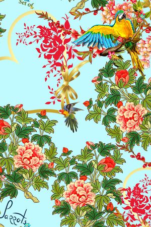 褪色花卉印花华亿平台图片